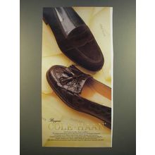 1986 Cole-Haan Bragano Suede Penny and Crocodile Shawl Tassel Shoes Ad