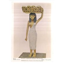 WOMAN CARRYING BASKET OF LOAVES, EGYPT N0 30,716 card British Museum #