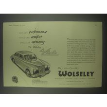 1954 Wolseley 4/44 Car Ad - Fast-car performance family-car comfort small-car