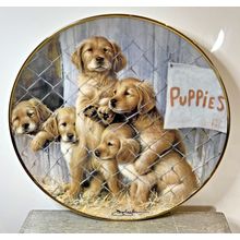 The Franklin Mint ' Adopt A Puppy ' Plate Fine Porcelain Limited Edition ASPCA