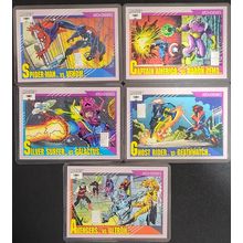 1 Gram Silver Collectible Assorted Marvel Trading Cards Lot Of 5