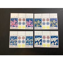 ICOLLECTZONE Solomon Islands 598-601 gutter pairs XF NH (B200)