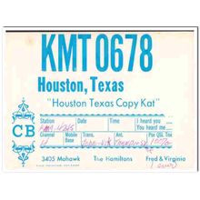 kmt-0678 fred hamilton houston texas 1960s cb qsl vintage postcard