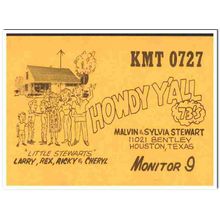 kmt-0727 malvin stewart houston texas 1960s cb qsl vintage postcard