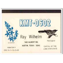 kmt-0602 ray wilhelm austin texas 1960s cb radio qsl vintage postcard