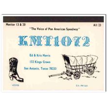 kmt-1072 ed morris san antonio texas 1960s cb qsl vintage postcard
