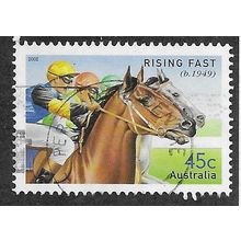 AUS 2002 45c 'CHAMPION RACEHORSES- RISING FAST' FINE USED (EBID68-382)