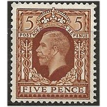 1934 SG446 5d Yellow-Brown Photogravure Lightly Mounted Mint . .. .