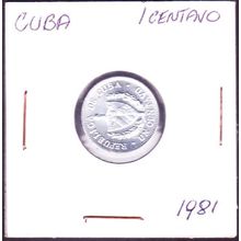 1981 Cuba 1 Centavo Coin