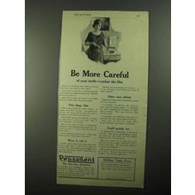 1922 Pepsodent Toothpaste Ad - Be More Careful