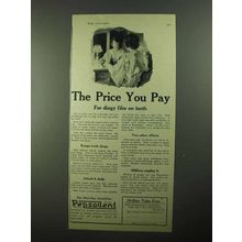 1922 Pepsodent Toothpaste Ad - The Price You Pay