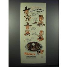 1945 Pillsbury Pancake Flour Ad - Sprits be Mountin'