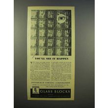 1945 Pittsburgh Corning Glass Blocks Ad - You'll See