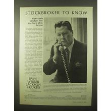 1966 Paine Webber Jackson & Curtis Ad - Walter Auch