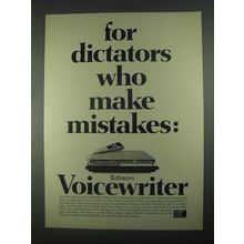 1967 Edison Voicewriter Ad - For Dictators
