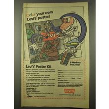 1986 Levi's Jeans Ad - Color Your Own Poster