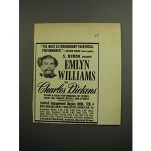 1952 Emlyn Williams as Charles Dickens Show Ad - The most extraordinary