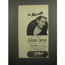 1952 Hotel St. Regis Ad - The Maisonette At Dinner and Supper Juliana Larson