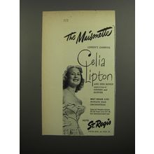 1952 Hotel St. Regis Ad - The Maisonette London's Charming Celia Lipton