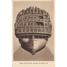 Stern Of The Royal William Military Ship 1719 Guns Postcard