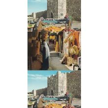 Jerusalem Market Traders In Streets & Herods Gate 3x Postcard s