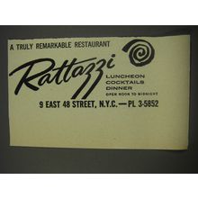 1956 Rattazzi Restaurant Ad - A truly remarkable restaurant