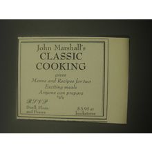 1959 Duell, Sloan and Pearce Book Advertisement - Classic Cooking, John Marshall