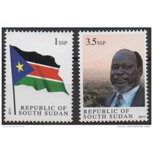 Sud-Soudan 2011 Mi. 1 - 2 Dr John Garang Flag 1 & 3,5 SSP MNH drapeau Flagge