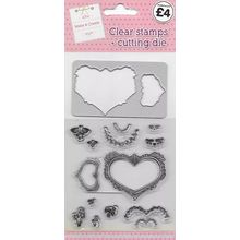 Make & Create. Heart Stamp & Die Set. Die Cutting Cardmaking Scrapbooking Crafts