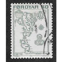 FAR 1975 50o 'MAP OF FAROE ISLANDS' FINE USED (EBID74-928)