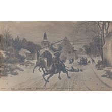 Salon 1909 Horse Trampling Over Dead Killed Soldier Antique French War Painting