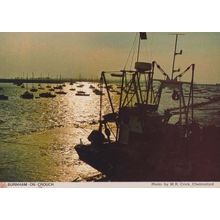 Fishing Boat at Night in Burnham On Crouch Essex Postcard