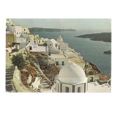 SANTORINI, GREECE used postcard 1980 postmark #