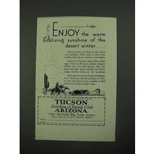 1931 Tucson Arizona Ad - Enjoy Warm Sunshine