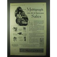 1931 Multigraph Ad - Model 100, 66, 60, 5200 Dupligraph