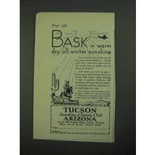 1931 Tucson Arizona Ad - Bask in Warm Sunshine