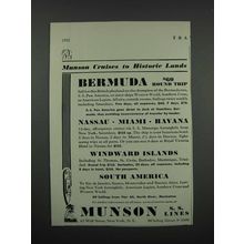 1931 Munson S.S. Lines Ad - Historic Lands