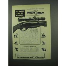 1953 Weaver Model K4 Scope Ad - Every Kind of Big Game