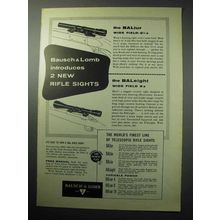 1958 Bausch & Lomb Rifle Sights Ad - BALtur, BALeight