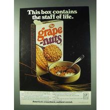 1978 Post Grape-Nuts Cereal Ad - The Staff of Life