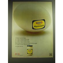 1974 Kraft Mayonnaise Ad - It takes a good egg to make mayonnaise real