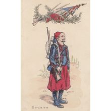 Zouave Algerian French Soldier Antique Francais Military Uniform Postcard
