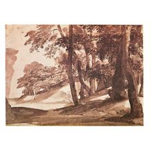 Claude Lorrain A Road Under A Wooded Slope Painting Postcard