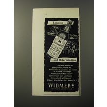 1953 Widmer's Cream Sherry Ad - Location ..and Determination