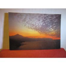 SUNSET AT THE TEIDE, TENERIFE , SPAIN used postcard dated 1984 =