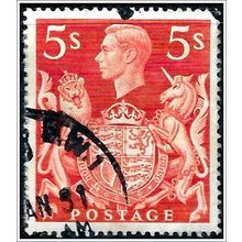 1939 King George VI - 5/- Red Used C2-1