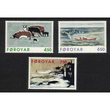 Faroe Is. Paintings by Janus Kamban 3v 1996 MNH SG#315-317 Sc#307-309