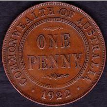 1922 Australia 1 Penny coin