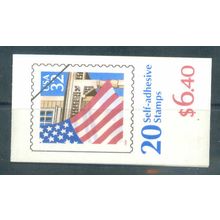 2921a Bk228 32c U.S. Flag Over Porch Fine MNH 2 Pane/10 P# 21221 L00220