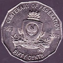 2001 Australia 50c Coin Centenary of Federation South Australia
